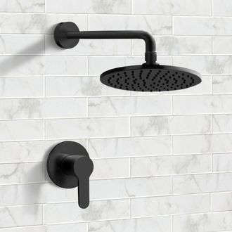 Shower Faucet Matte Black Shower Faucet Set with 8